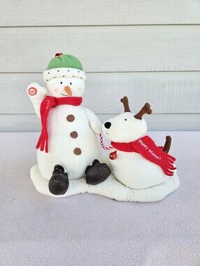 Hallmark Jingle Pals 2004 Singing Animated Snowman Dog Musical Plush WORKS